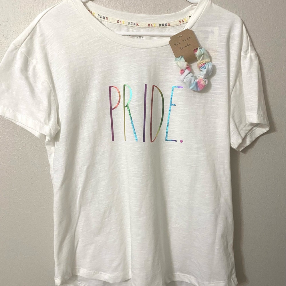 Rainbow Pride Tee with Scrunchie - Size Medium